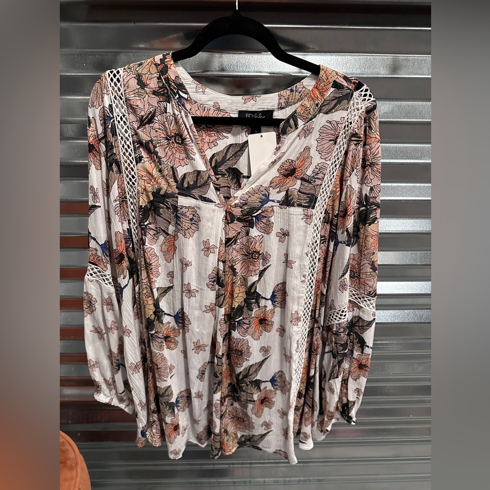 RD & Koko tunic Floral Print Women's Top size 1x